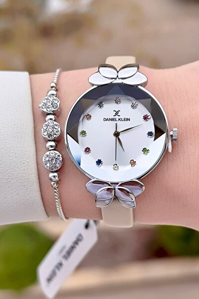 Daniel Klein Kasası Gri Kordonu Vizon Renk Ayarlanabilir Kordonlu Kadın Kol S...