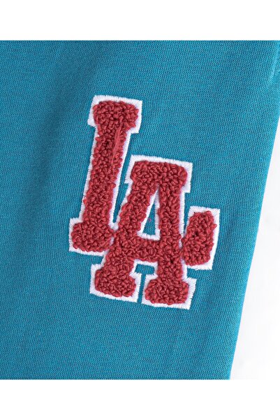 Honeyhap Honeyhap Premium Cotton Looper Full Length Lounge Pants Bio Finish & Text Embroidered-Turkish Tile