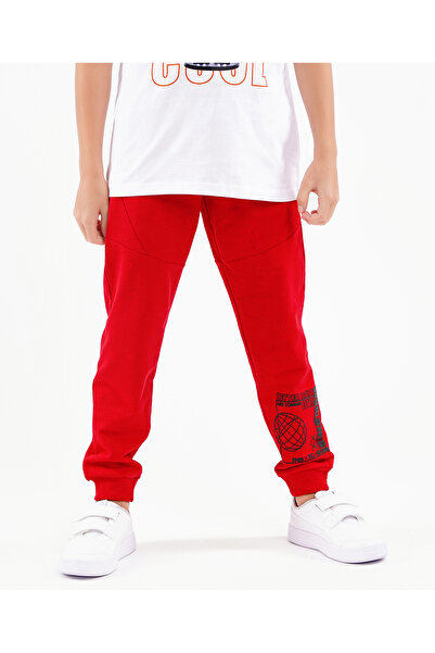 Primo Gino Primo Gino Cotton Full Length Trackpant HD Graphic Print - Red