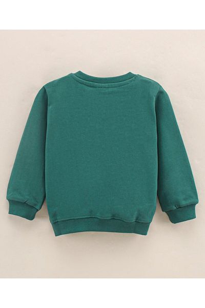 Babyhug Babyhug Full Sleeves Cotton Knit Sweatshirt With Graphics & Embroidery - Green