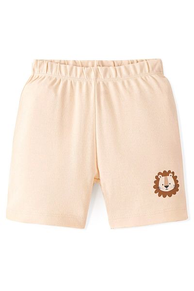 Babyoye 100% Cotton with Eco Jiva Finish Jungle Animals Printed Shorts Pack of 3 - Green Peach & Red