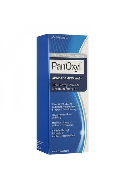 panoxyl Acne Foaming Wash 10% Benzoyl Peroxide Maximum Strength 156g Iherb