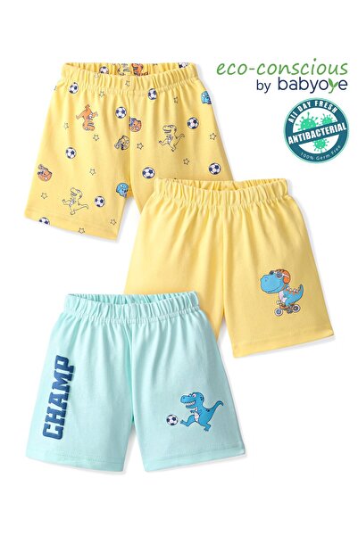 Babyoye شورت مطبوع عليه ديناصور مصنوع من القطن بنسبة 100% مع لمسة نهائية صديق...