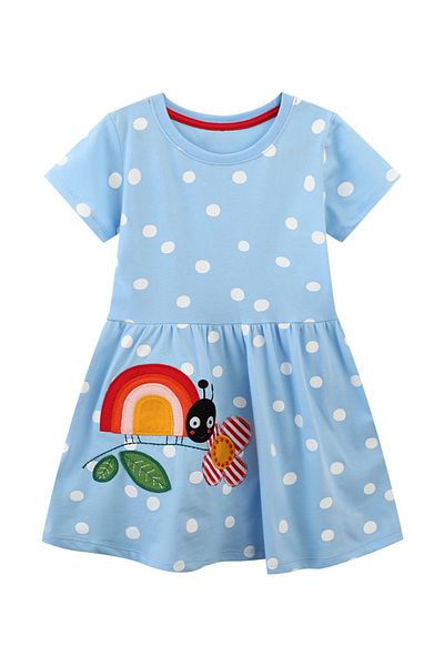 SAPS Ladybird Patch Dress - Blue