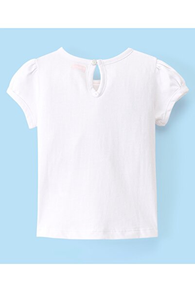 Babyhug 100% Cotton Knit Heart Printed Frock with Half Sleeves Inner Tee Smocking Detailing - Red