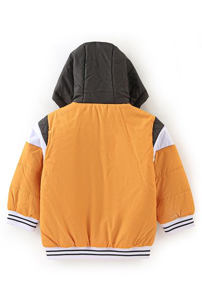 Babyoye Babyoye Quilted Textured Full Sleeves Jacket Color Block - Yellow