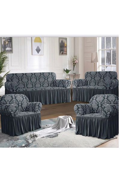 Evory Home Sofa Cover Jacquard 4 Pieces Set of 7 Seater (3+2+1+1) Slip Resistant Furniture Protector