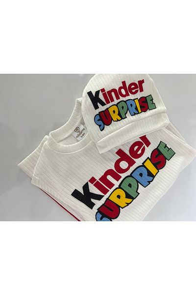 MBK GARDEN Unisex Baby Hat and Rompers Set - Cute Kinder Surprise