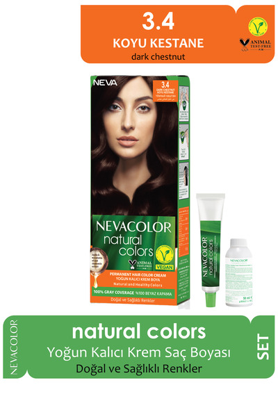 Neva Color Saç Boyası Seti 3.4 Koyu Kestane 8698636612159