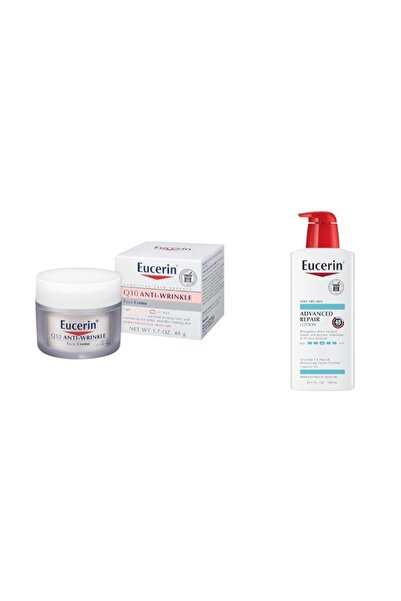 Eucerin Q10 Anti-Wrinkle Face Cream,  Advanced Repair Body Lotion, Unscented ...
