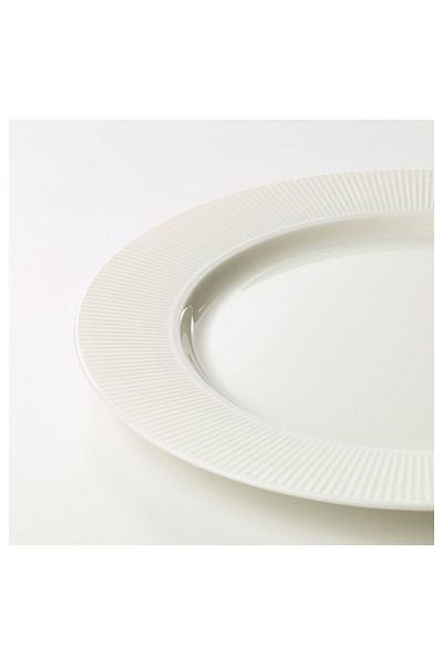 IKEA White Porcelain Dinnerware Set - 4 Pieces, 28 cm Serving Plates