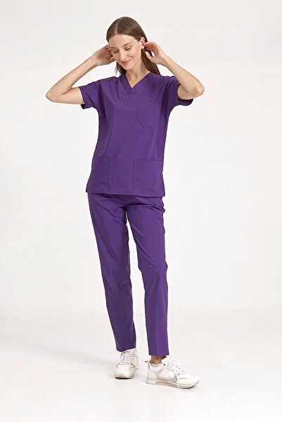 Brl Üniforma Uniformă chirurgicală unisex din Lycra violet închis pentru doct...