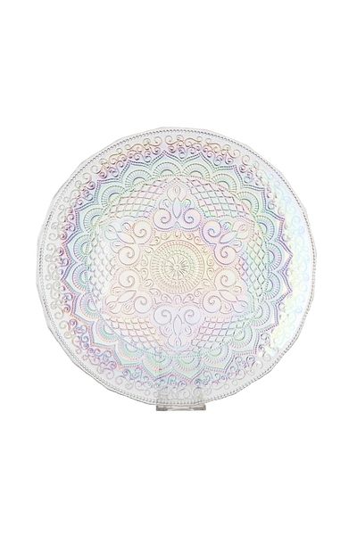 Byblos Glass Serving Dish For Sweets Chocolate And Fruits Multi-Use Size 32Cm Depth 3 Cm