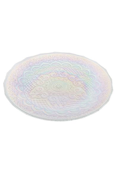Byblos Glass Serving Dish For Sweets Chocolate And Fruits Multi-Use Size 32Cm Depth 3 Cm