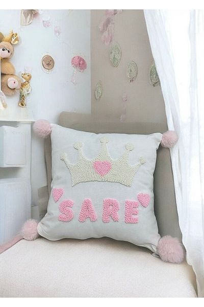 D&Y GAUDERY Princess-Prince Crown Puch Throw Pillow Handmade Crown Model Punh Throw Pillow