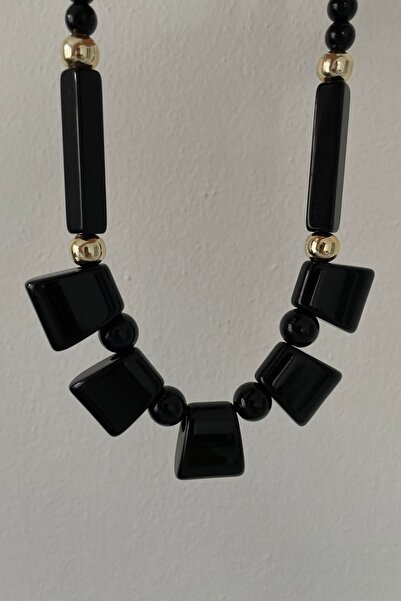 Lavian Accessories Zra Model Siyah Gold Quers Kolye