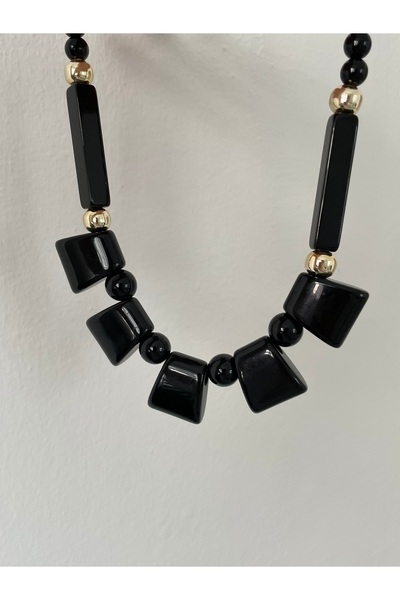 Lavian Accessories Zra Model Siyah Gold Quers Kolye