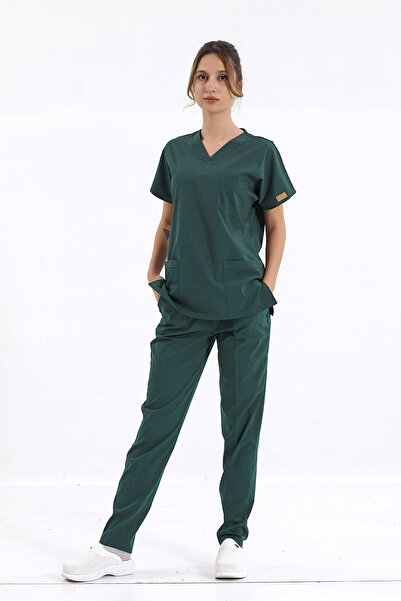 Brl Üniforma Costum chirurgical unisex Hunter Green Lycra pentru doctor și as...