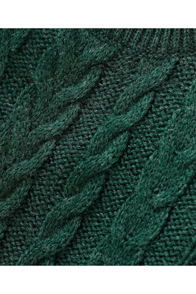 Babyhug Babyhug Full Sleeves Cable Knit Sweater Solid- Green