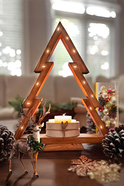 Grootland Ahşap Dekor,yeniyıl Ağacı,dekoratif Yılbaşı Ağacı 30cm