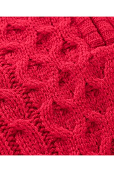 Babyhug Babyhug Full Sleeves Cable Knit Henley Sweater - Red