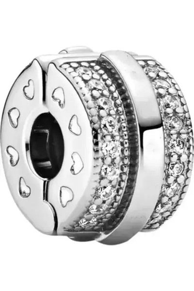 PileaD Silver Clip - Stone Detailed Charm