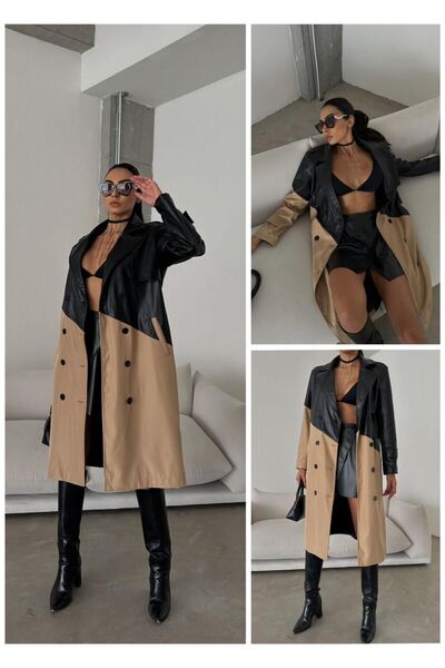 SENZA NOME STIL Deri Ve Ithal Bonded Kumaş Astarlıtrençkot