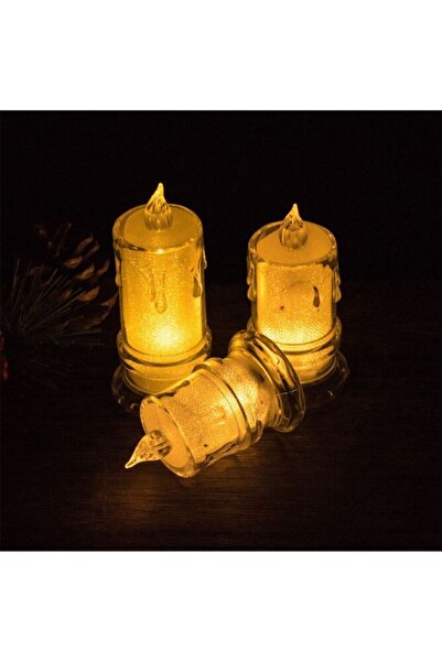 Vipfoni Alevli Kristal Erimiş Hareketli Alevli Eriyen Yapay Pilli Led Mum 7,5...