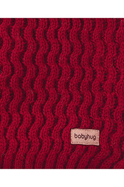 Babyhug Babyhug Acrylic Full Sleeves Pullover Sweater - Maroon & Off-White