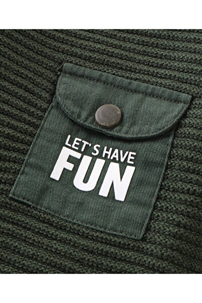 Babyhug Babyhug 100% Acrylic Knit Full Sleeves Sweater Fun Design - Olive Green