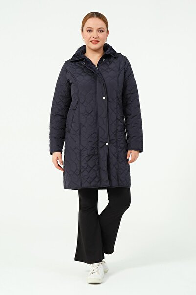 GLR&GYM AHUNAZ BÜYÜK BEDEN İÇİ TÜYLÜ KAPÜŞONLU KAPİTONE MONT