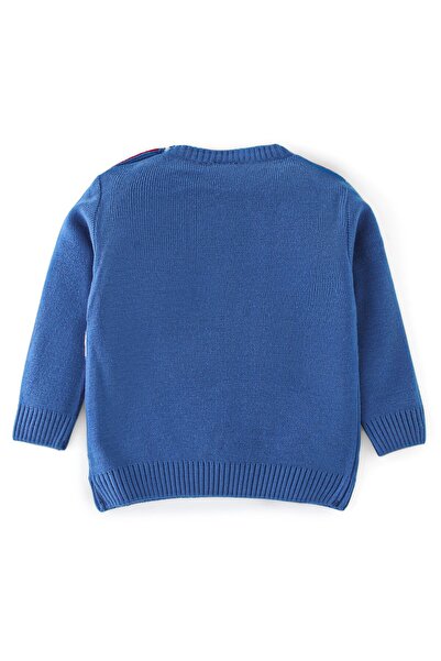 Babyhug Babyhug 100% Acrylic Knit Full Sleeves Sweater Set Checks Design - Red & Blue