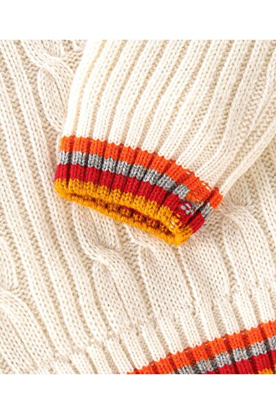 Babyhug Babyhug 100% Acrylic Full Sleeves Cable Knit Pullover Sweater - White
