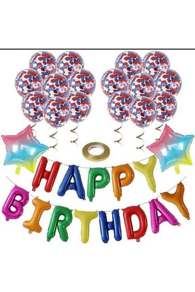 Ezgi Party Store ΔΙΑΦΑΝΕΣ ΜΠΑΛΟΝΙ HAPPY BIRTHDAY ΣΕΤ ΜΠΑΛΟΝΙ ΦΟΙΛΟ