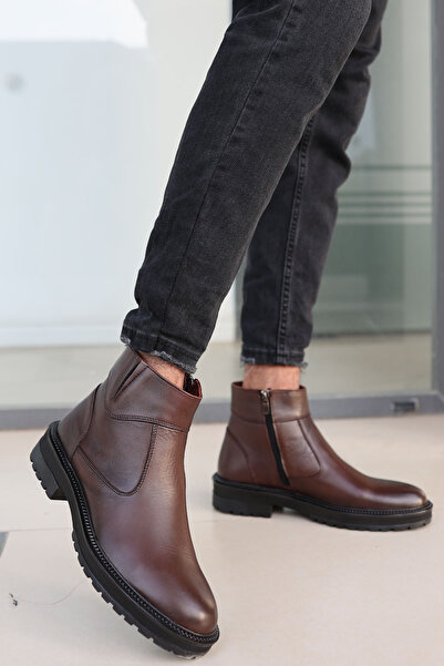 tomıross Erkek Garantili Hakiki Deri Soğuk Geçirmez Kaymaz Kauçuk Taban Bot IGR-8952