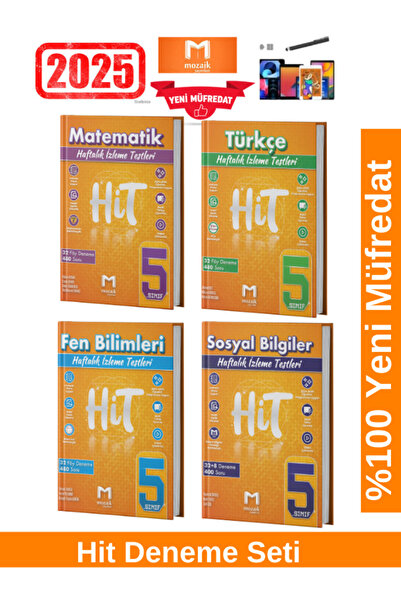 Mozaik Yayınları 2025 5.Sınıf Hit Matematik32-Türkçe32-Fen32-Sosyal32 Haftalı...