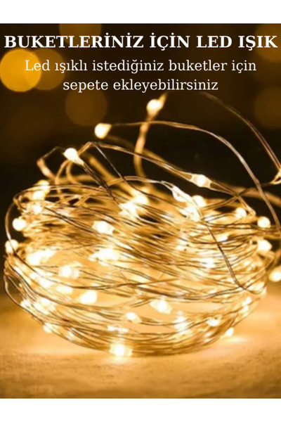 Genel Markalar Buketler için Kendinden Pilli Led Işık - Sarı Gün Işığı