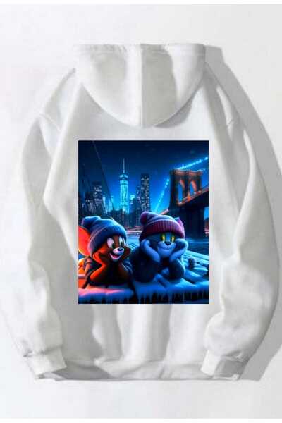 Hunors Sportswear & Company Tom and Jerry Printed Hooded Oversize Couple Lover Sweatshirts