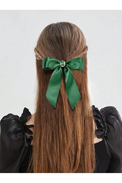 CSR AKSESUAR Σατέν φιόγκος με λεπτομέρεια από πέτρα ζιργκόν