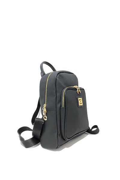 Piedra Black Color Fabric Material Backpack