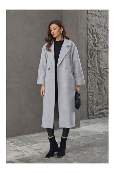 Elif Özbey Butik Palton gri cu nasturi