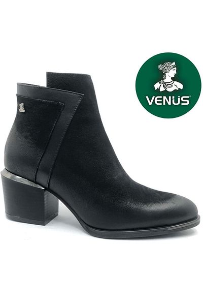 Kids Club Shoes Γυναικείες ορθοπεδικές μπότες από γνήσιο δέρμα Venus Riban ΜΑΥΡΟ-NUBUK