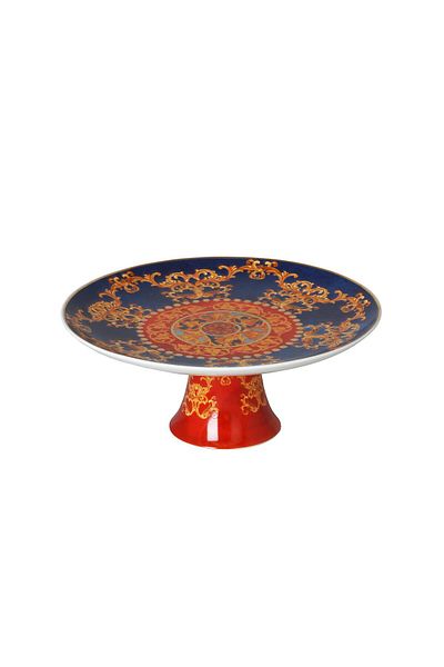Lucky Art Clarissa Bone China - Blue and White Natural Pattern, 27 cm Cake Stand
