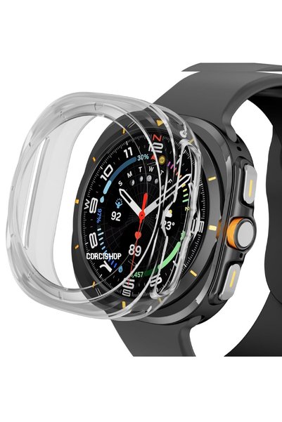 corcishop Samsung Galaxy Watch 7 Ultra 47MM Uyumlu Tam Koruma Silikon Kasa Ek...