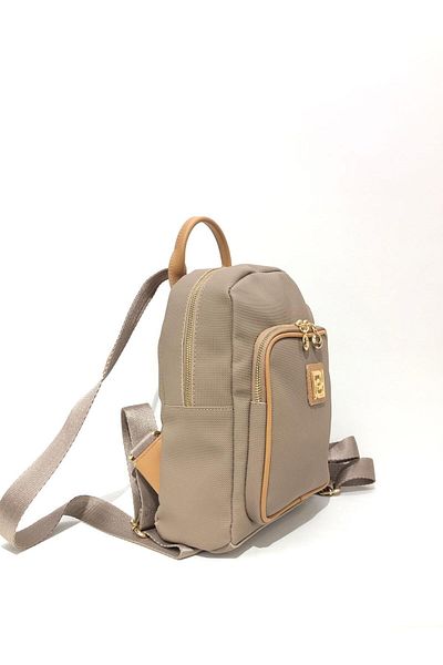 Piedra Mink Tan Double Color Fabric Material Backpack