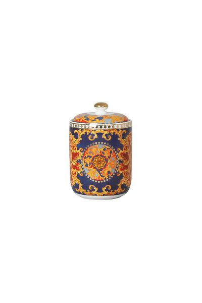 Lucky Art Clarissa Bone China - Blue White Natural Patterned 16 cm Jar Lyhd 622