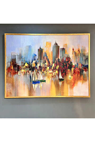 atlantis dekor Modern Şehir Manzarası / Dokulu Yağlı Boya Tablo