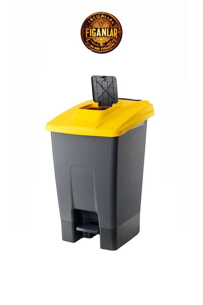 figanlar ambalaj 100 Lt Anthracite Container Trash Can with Wheels Pedal Trend Model