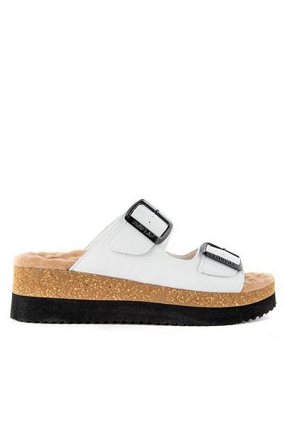 Muya A 3871033   New Season 2025 Double Banded Anatomical White Women's Slippers