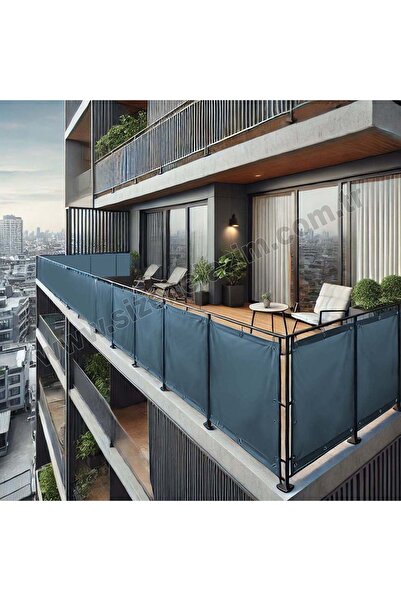 sizenelazım 50cm x 0.5m  Antrasit PVC Su Geçirmez Balkon Demiri Korkuluk Çit Branda